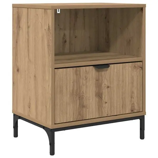 Kundfavorit vidaXL Nattduksbord artisan ek 49 x 36 x 61 cm Konstruerat trä