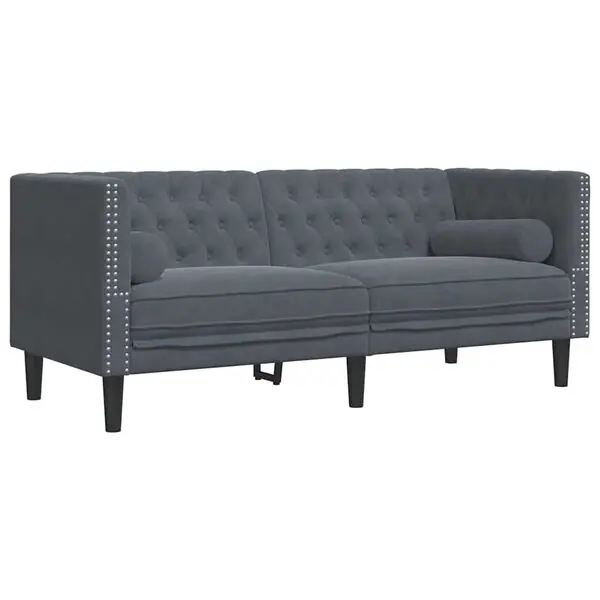 vidaXL Soffa Mörkgrå 174 x 74,5 x 70,5 cm Sammet Rabatt