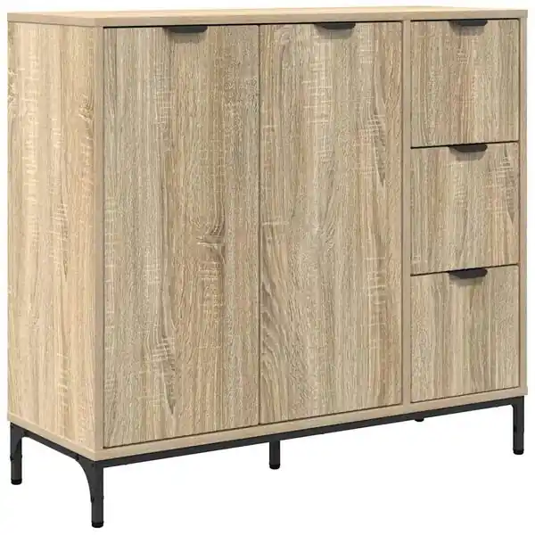 Fynd vidaXL Sideboard med låda Sonoma-ek 89,5 x 33 x 82 cm Konstruerat trä
