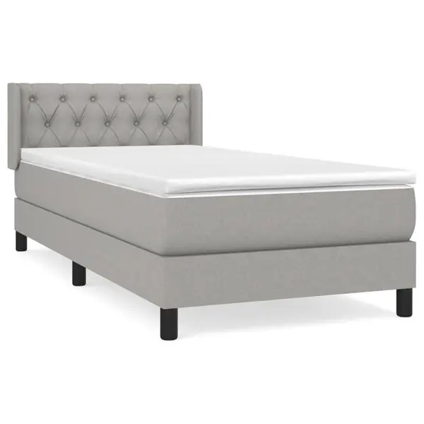 vidaXL Ramsäng med madrass ljusgrå 80x200 cm tyg Beställ idag