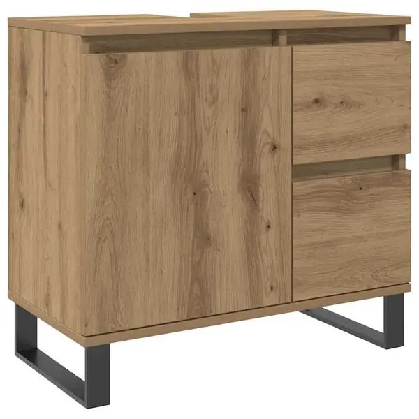 Reapris vidaXL Tvättställsskåp artisan ek 65x33x60 cm konstruerat trä