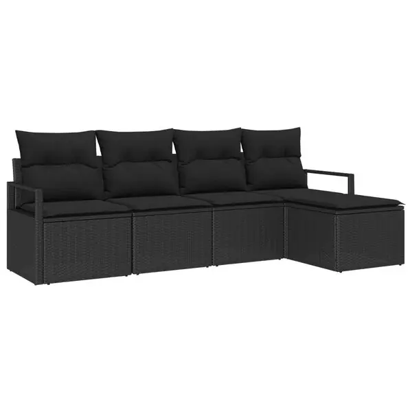 Beställ nu vidaXL Soffset med kudde med lagring 5 pcs Svart konstrotting