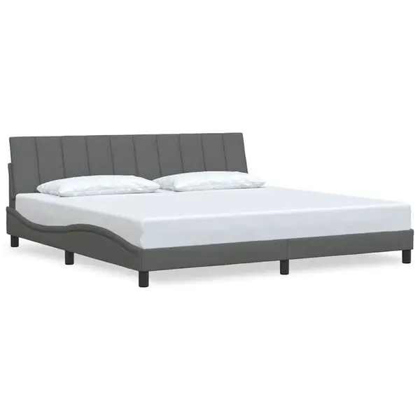 Utförsäljning vidaXL Bed Frame without Mattress "Hanko" Dark Grey 200x200 cm Fabric