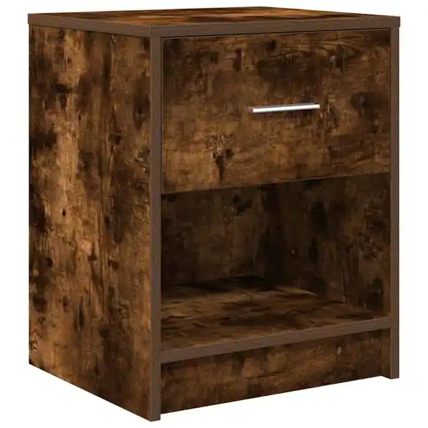 vidaXL Sängbord med låda rökfärgad ek 40x34x50 cm Populär