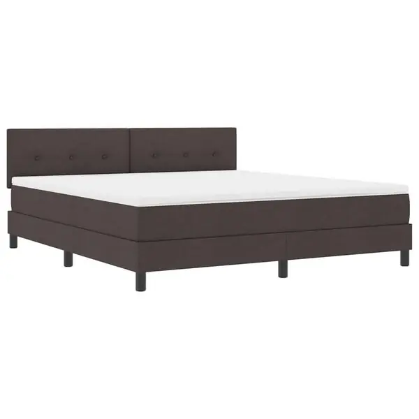Fynd vidaXL Bäddfjäder med madrass med led Mörkbrun 180 x 200 cm tyg
