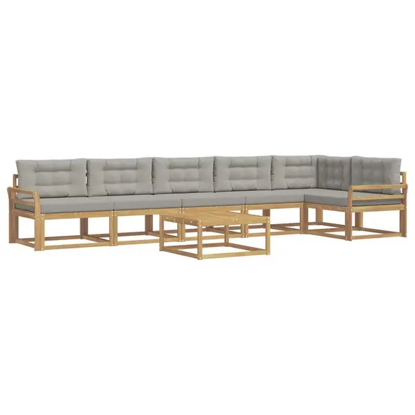 Endast idag vidaXL Utomhussoffset 7 pcs Vit och ljusgrå 79 x 79 x 37 cm Polyester