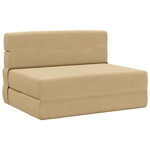 Kampanjpris vidaXL Fällsoffa säng Ljust gröngrå 190 x 70 x 15 cm Kordread tyg