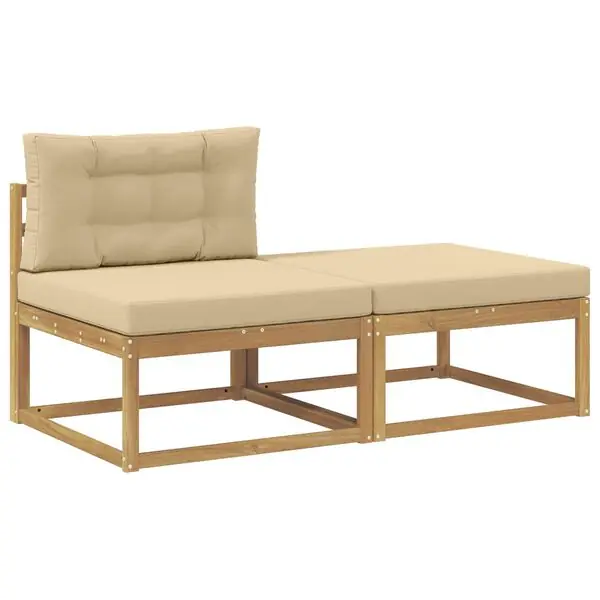 vidaXL 2 Stycke Utomhuspall Polyester Vit Nedsatt pris