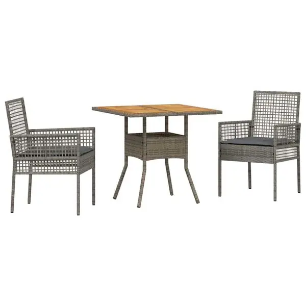 vidaXL Trädgårdsmöbelset 3 pcs Grå konstrotting Begränsad tid