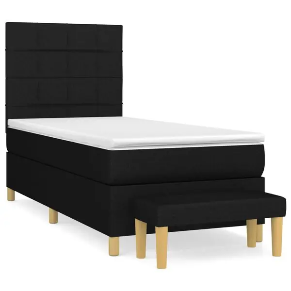 Begränsat antal vidaXL Ramsäng med madrass svart 90x190 cm tyg