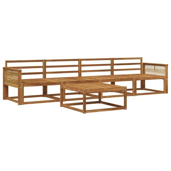 vidaXL Utomhussoffset 5 pcs Naturlig Massivt Akaciaträ risnedsättning