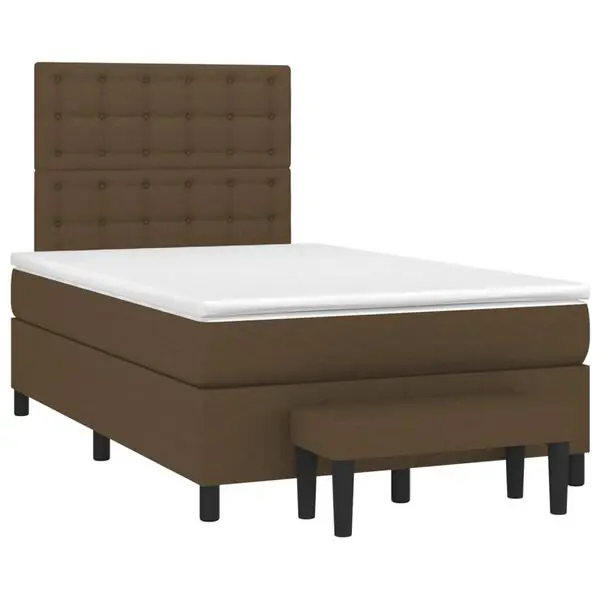 Extra rabatt vidaXL Ramsäng med madrass mörkbrun 120x190 cm tyg