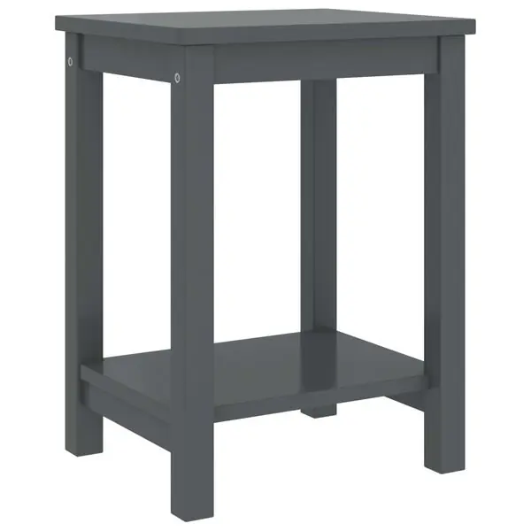 vidaXL Sängbord mörkgrå 35x30x47 cm massiv furu Expressleverans