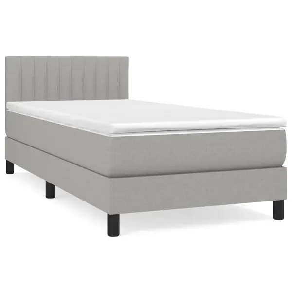 vidaXL Ramsäng med madrass ljusgrå 80x200 cm tyg Lägg i varukorgen