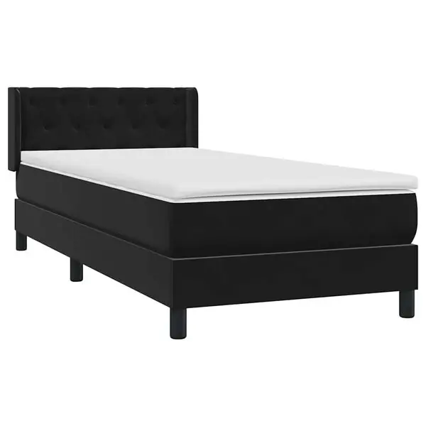 Erbjudandepris vidaXL Ramsäng med madrass svart 80x220 cm sammet