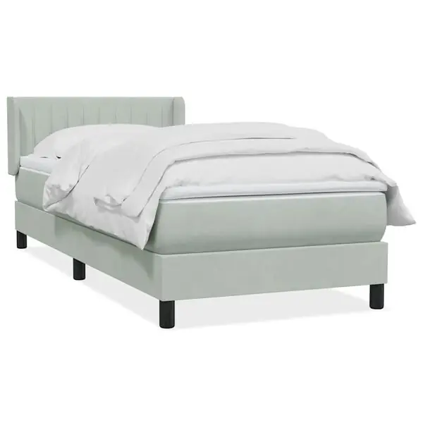 Köp nu vidaXL Ramsäng med madrass ljusgrå 80x220 cm sammet