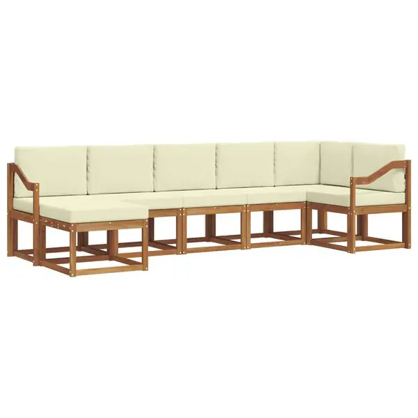 Beställ nu vidaXL Utomhussoffset med kudde 7 pcs Naturlig och Grädde