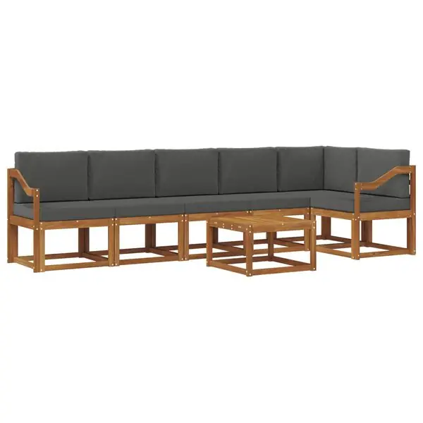 vidaXL Utomhussoffset med kudde 7 pcs Naturlig och Antracit Erbjudande