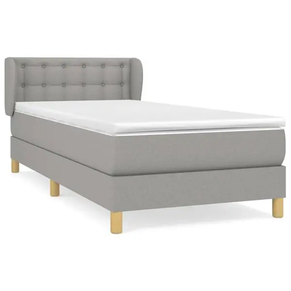 Billig vidaXL Ramsäng med madrass ljusgrå 80x200 cm tyg
