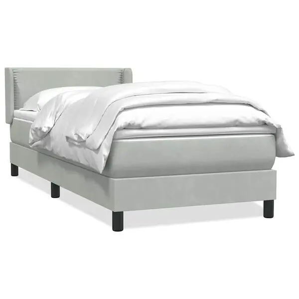 vidaXL Ramsäng med madrass ljusgrå 80x220 cm sammet Erbjudande