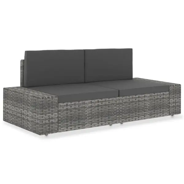 vidaXL Modulsoffa 2-sits konstrotting grå Nyhet