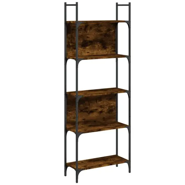 vidaXL Bokhylla 5 hyllplan rökfärgad ek 60,5x24x166,5 cm Begränsat erbjudande