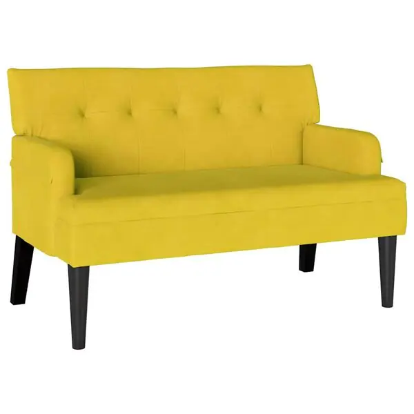 vidaXL Chesterfield Bänk Gul 112 x 65,5 x 75 cm Sammet Kundfavorit