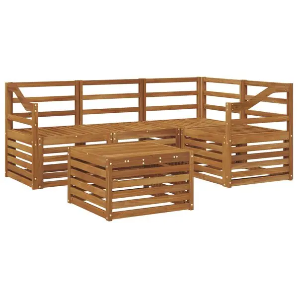 vidaXL Utomhussoffset 5 pcs Naturfärg Utförsäljning