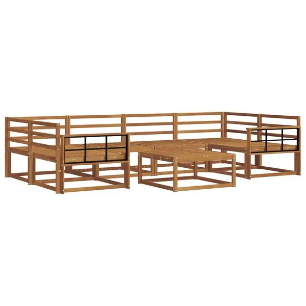 vidaXL Utomhussoffset 7 pcs Naturfärg Massivt Akaciaträ Handla nu