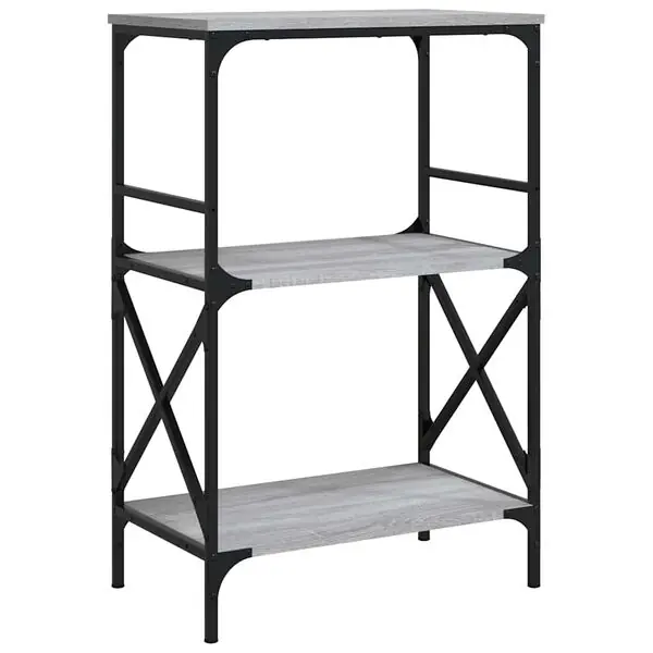 Outlet vidaXL Bokhylla 3 hyllplan grå sonoma 59x35x90,5 cm konstruerat trä