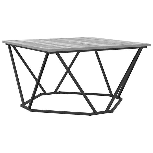 Begränsad tid vidaXL Kaffeebord Grå Sonoma 80 x 80 x 45 cm Konstruerat trä och stål