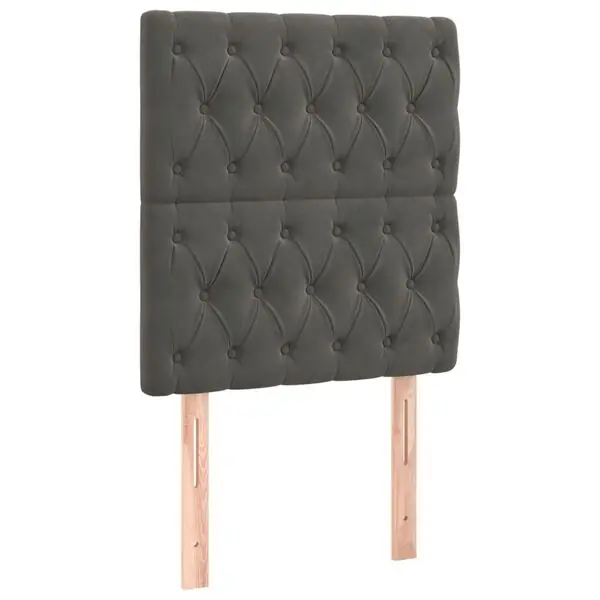 vidaXL Sänggavel mörkgrå 80x7x118/128 cm sammet Reapris