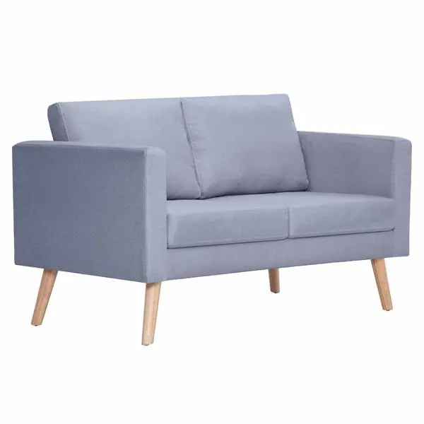 Billigare vidaXL Soffa 2-sits tyg ljusgrå