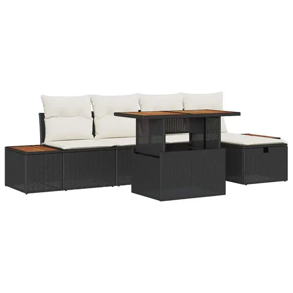 Beställ idag vidaXL Trädgårdsoffset 6 pcs Svart konstrotting