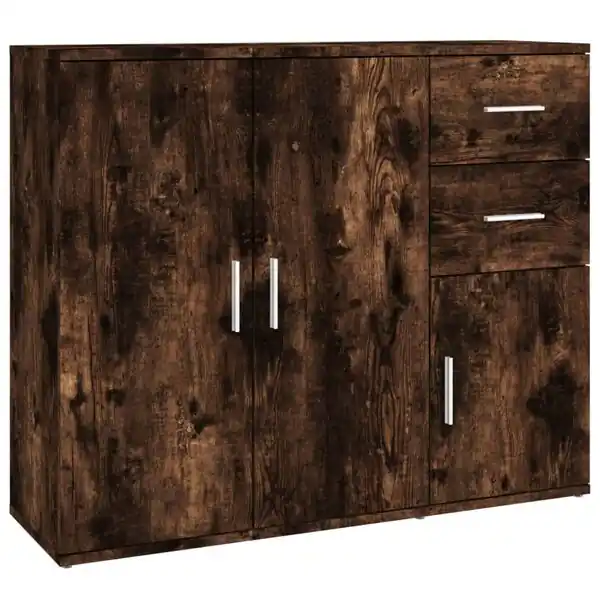 Kampanjpris vidaXL Skänk rökfärgad ek 91x29,5x75 cm konstruerat trä