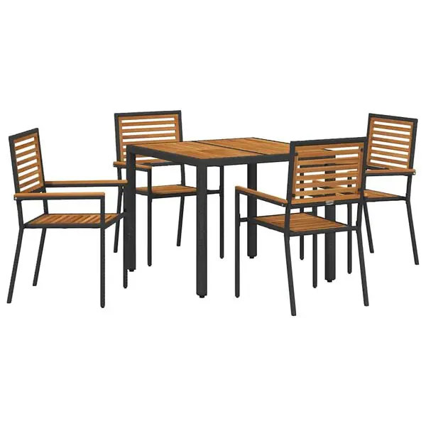 vidaXL Trädgårdsmöbelset 5 pcs Svart och Brunt konstrotting Begränsat erbjudande