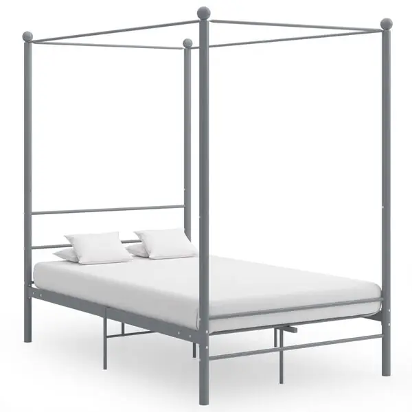 Erbjudande vidaXL Himmelsäng grå metall 120x200 cm