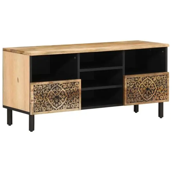 vidaXL Tv-bänk 100x33x46 cm massivt mangoträ Populärt val