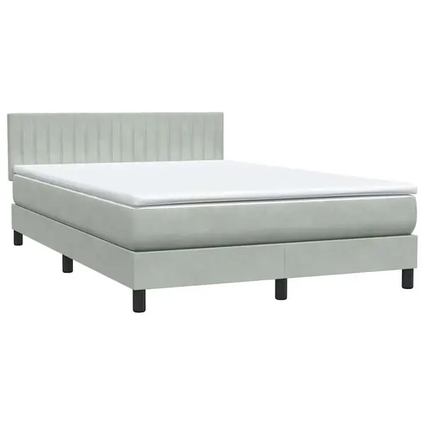 Sista chansen vidaXL Ramsäng med madrass ljusgrå 160x210 cm sammet