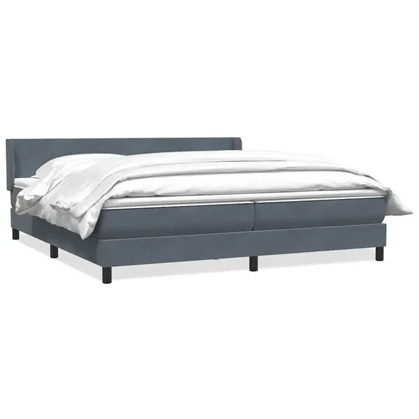 vidaXL Ramsäng med madrass mörkgrå 180x210 cm sammet Billigare