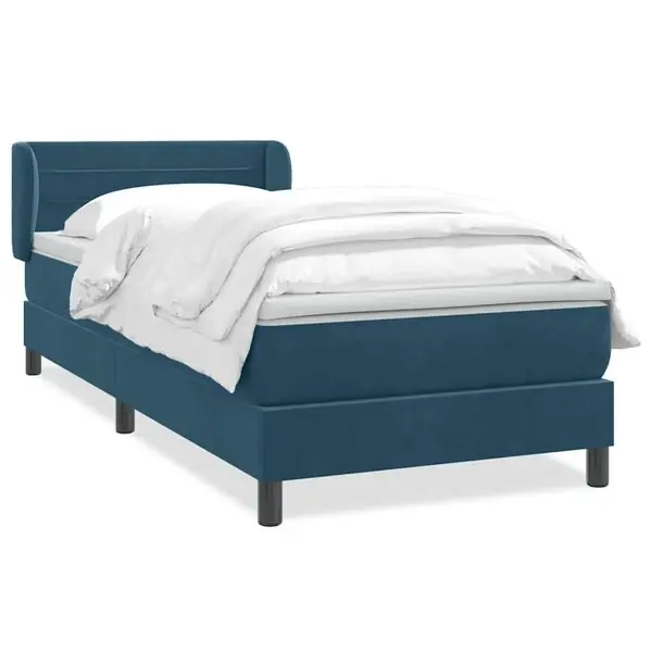 vidaXL Ramsäng med madrass mörkblå 80x220 cm sammet Kundfavorit