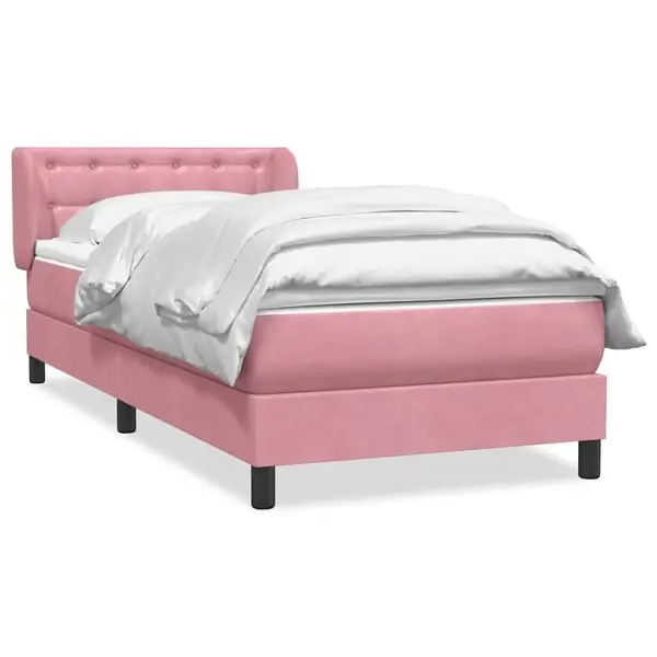 Handla nu vidaXL Ramsäng med madrass rosa 80x220 cm sammet