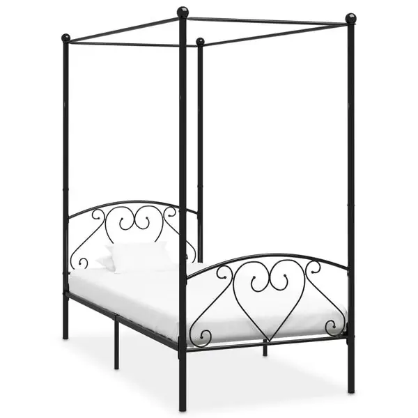 Köp online vidaXL Sänghimmel utan madrass svart metall 90x200 cm