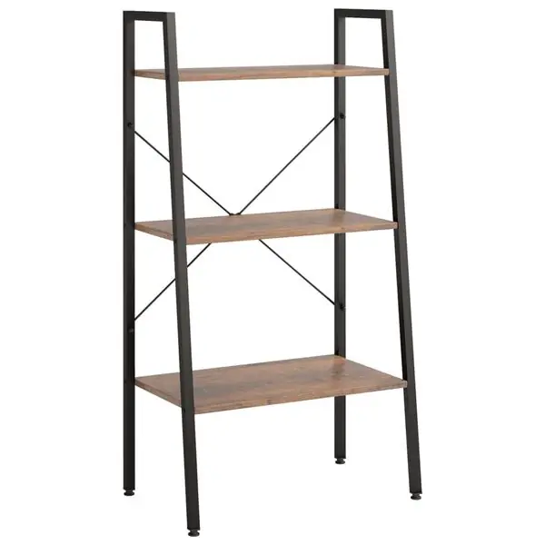 vidaXL Stående hylla med 3 hyllplan mörkbrun och svart 56x35x108 cm Sänkt pris
