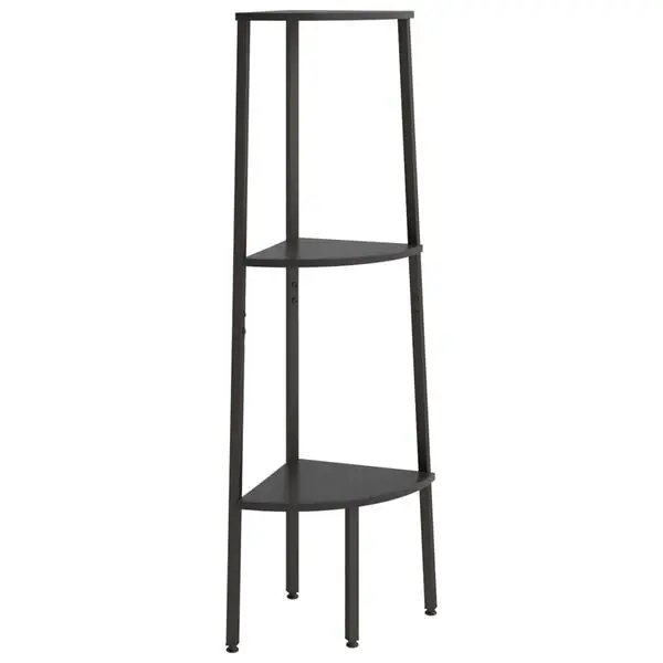 vidaXL Hörnhylla 3 hyllplan svart 45,5x31,5x120 cm Billig