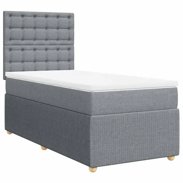 vidaXL Ramsäng med madrass ljusgrå 80x200 cm tyg Endast idag