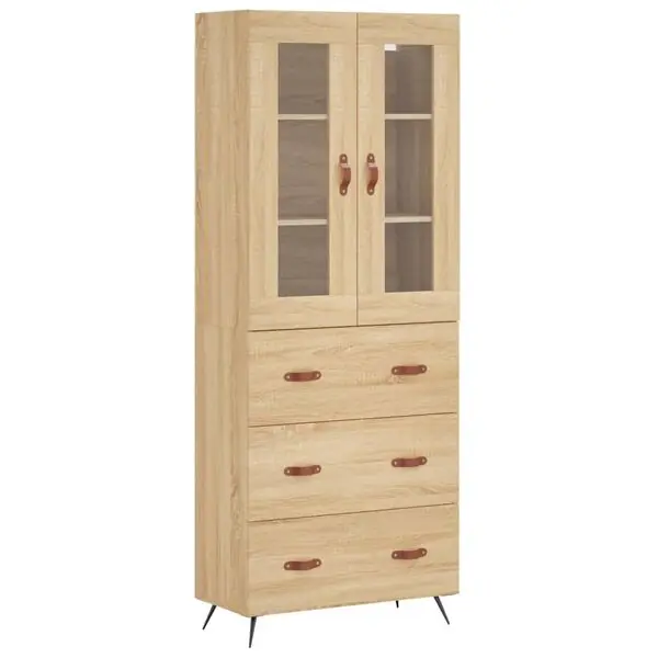 vidaXL Högskåp sonoma-ek 69,5x34x180 cm konstruerat trä Köp nu