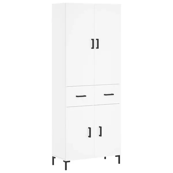 vidaXL Högskåp vit 69,5x34x180 cm konstruerat trä Beställ idag