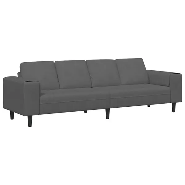 Köp nu vidaXL Soffa Mörkgrå 250 x 77 x 76 cm Kordread tyg