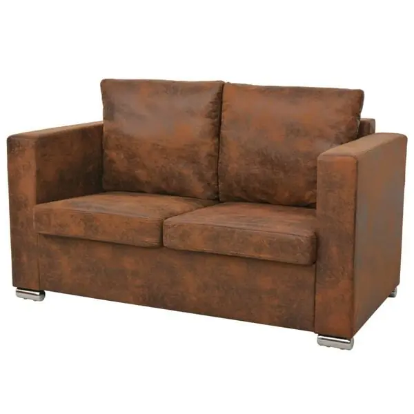 Begränsat antal vidaXL 2-sitssoffa 137x73x82 cm i fuskmocka